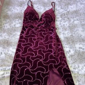City studio dress maroon red